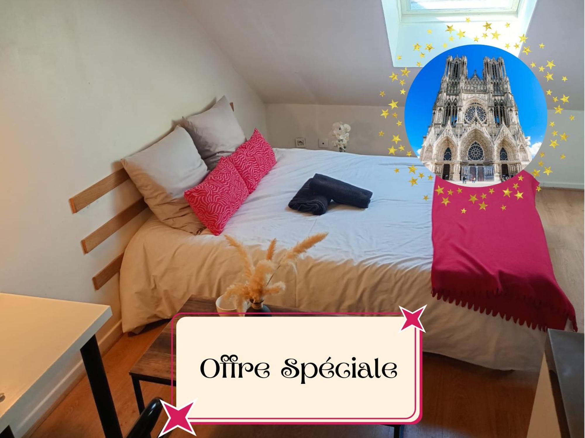 Colbert 541 Hypercentre - Ideal Couple & Pro - Wifi Debit - Gare, Cathedrale, Commerces, Restaurants & Transports En Commun A Moins De 10 Minutes A Pied Reims